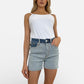 Judy Blue full size color block denim shorts back view
