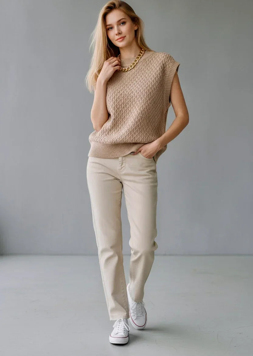 Knit Sweater Vest - DAVERRI FASHIONS