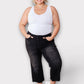 Ryan High Rise Button Fly Wide Leg Crop Jeans Jeans