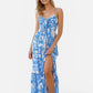 Daverri Printed Tie-Front Maxi Dress