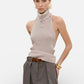 Daverri Backless Turtleneck Sweater Tank