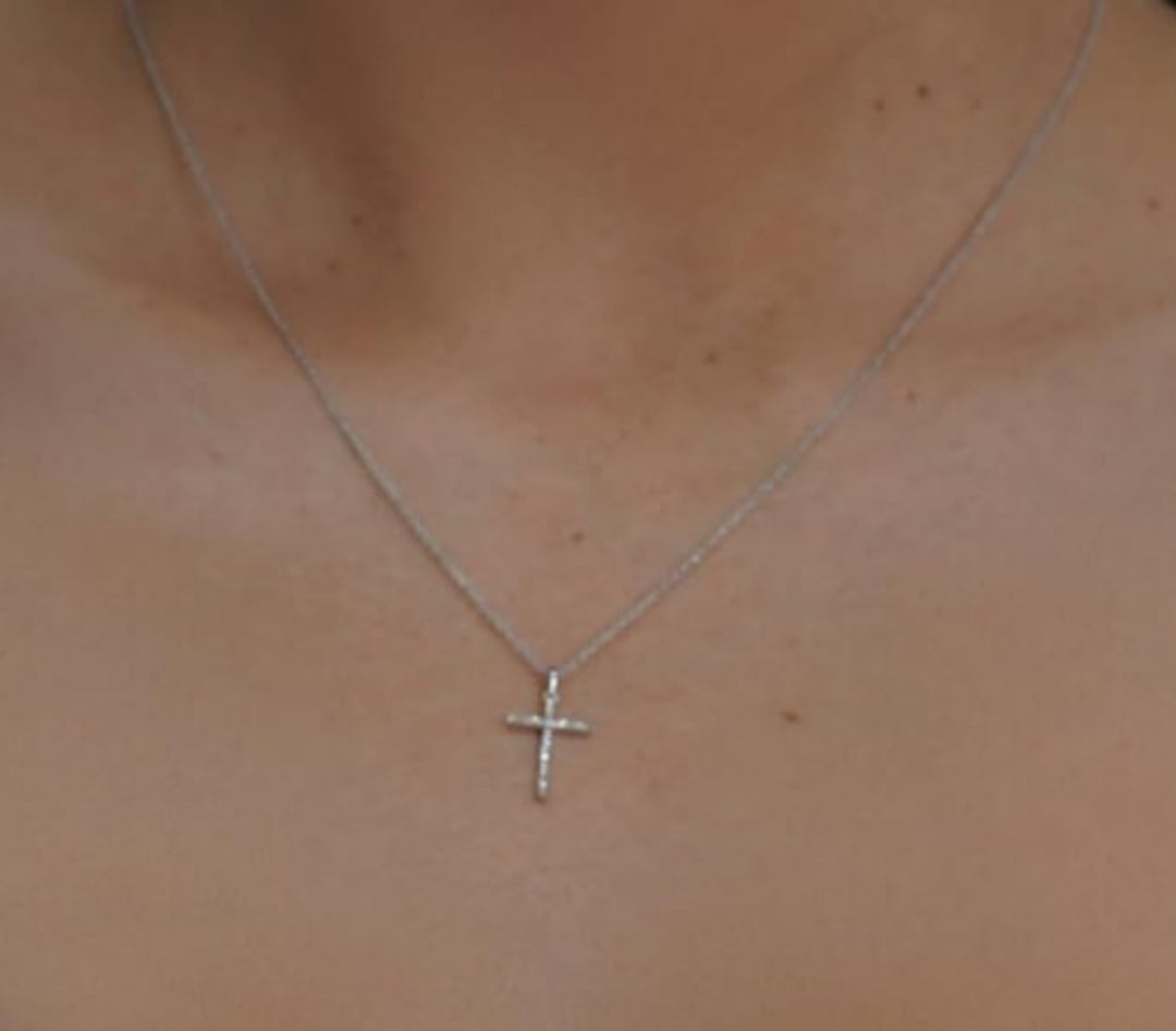 Sterling Silver Diamond Cross Necklace Necklaces