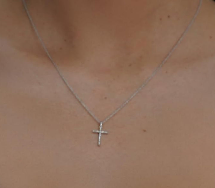 Sterling Silver Diamond Cross Necklace Necklaces