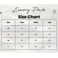Emory Park size chart for Woodland Camo Oversized Jacket on textured white background