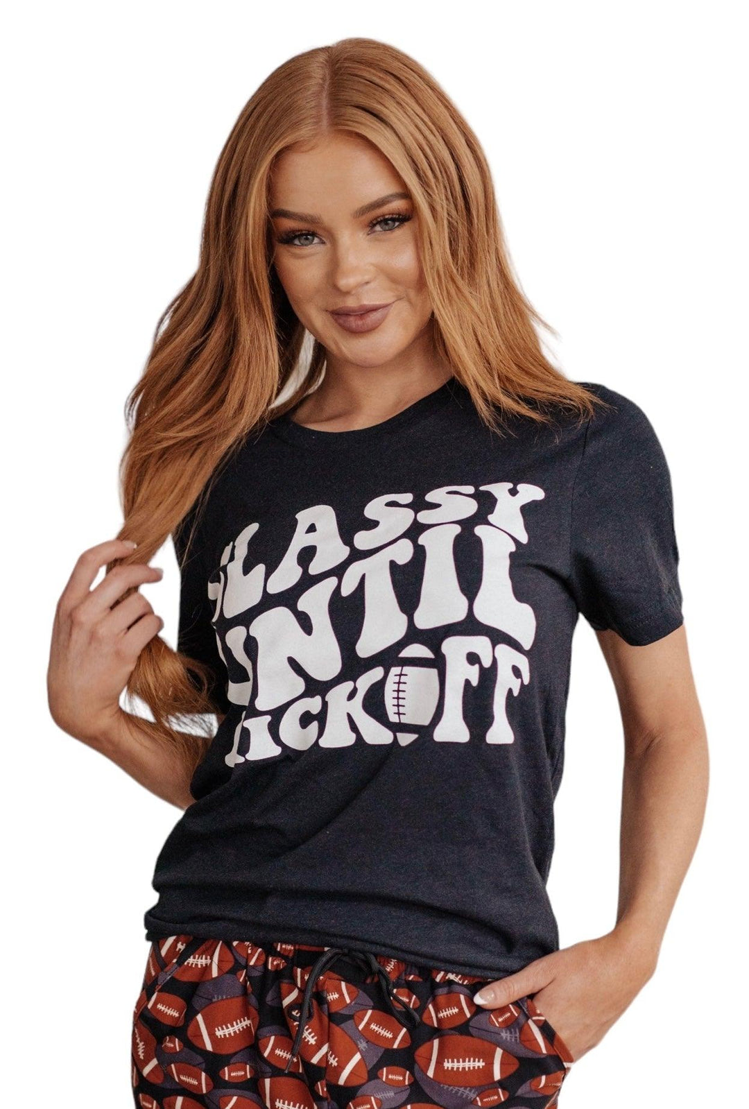 Women’s Classy Kickoff Graphic Tee Black Graphic Tees