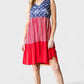 Heimish Full Size US Flag Theme Contrast Tank Dress S Tank Dresses