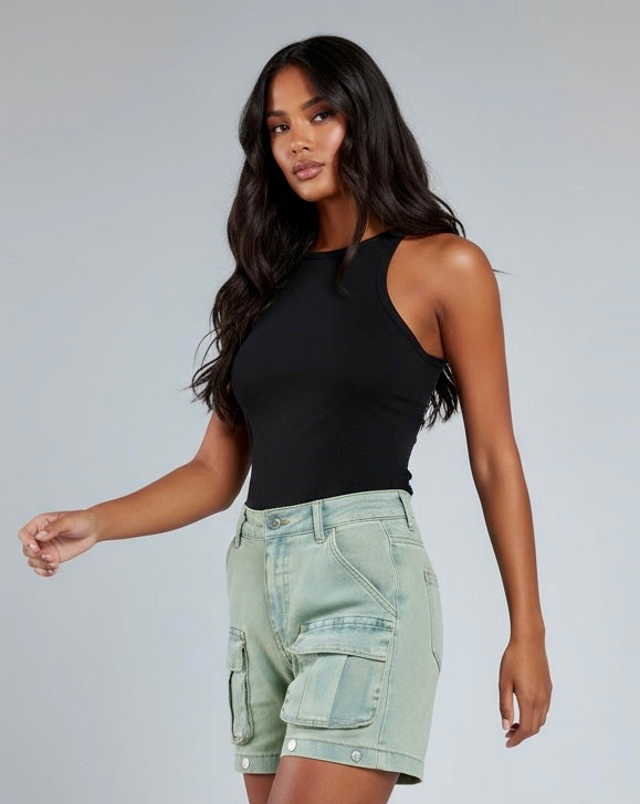 High-Waisted Convertible Cargo Jeans | Cargo Jeans Daverri Fashions