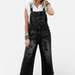 Daverri Distressed Wide Strap Denim Overalls
