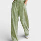 Daverri light green white striped high-waisted wide-leg pants
