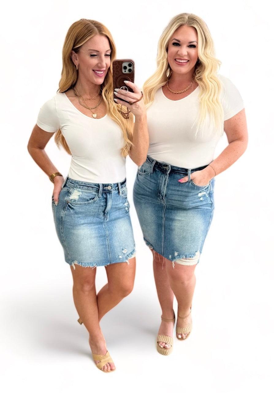 Judy Blue Plus Size High Rise Denim Skirt 3XL Denim Skirts
