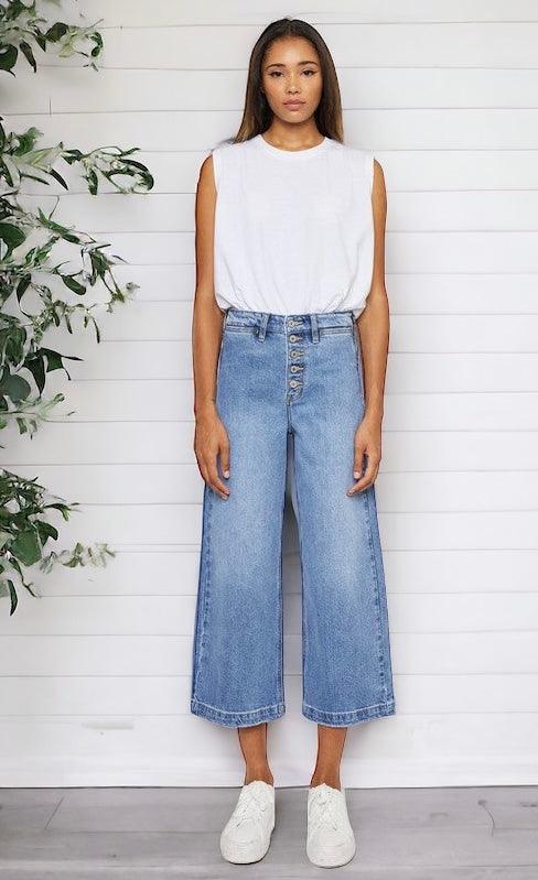 Kancan Ultra High Rise Cropped Wide Leg Jeans Jeans