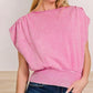 Washed Boat Neck Dolman Sleeve Top Tops