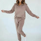Zip Collar Long Sleeve Top and Drawstring Pants Set - DAVERRI FASHIONS