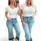 Olivia High Rise Wide Leg Crop Jeans in Medium Wash Jeans