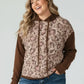 Plus Size Leopard Long Sleeve Drawstring Hoodie - DAVERRI FASHIONS
