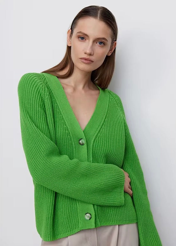 Raglan Sleeve Button Down Cardigan