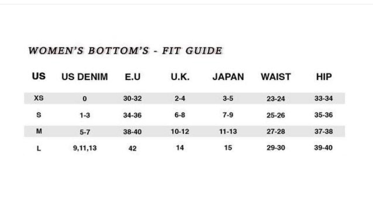 GJG USA Leopard Fur Denim Shorts women’s bottom size chart US EU UK JP waist hip