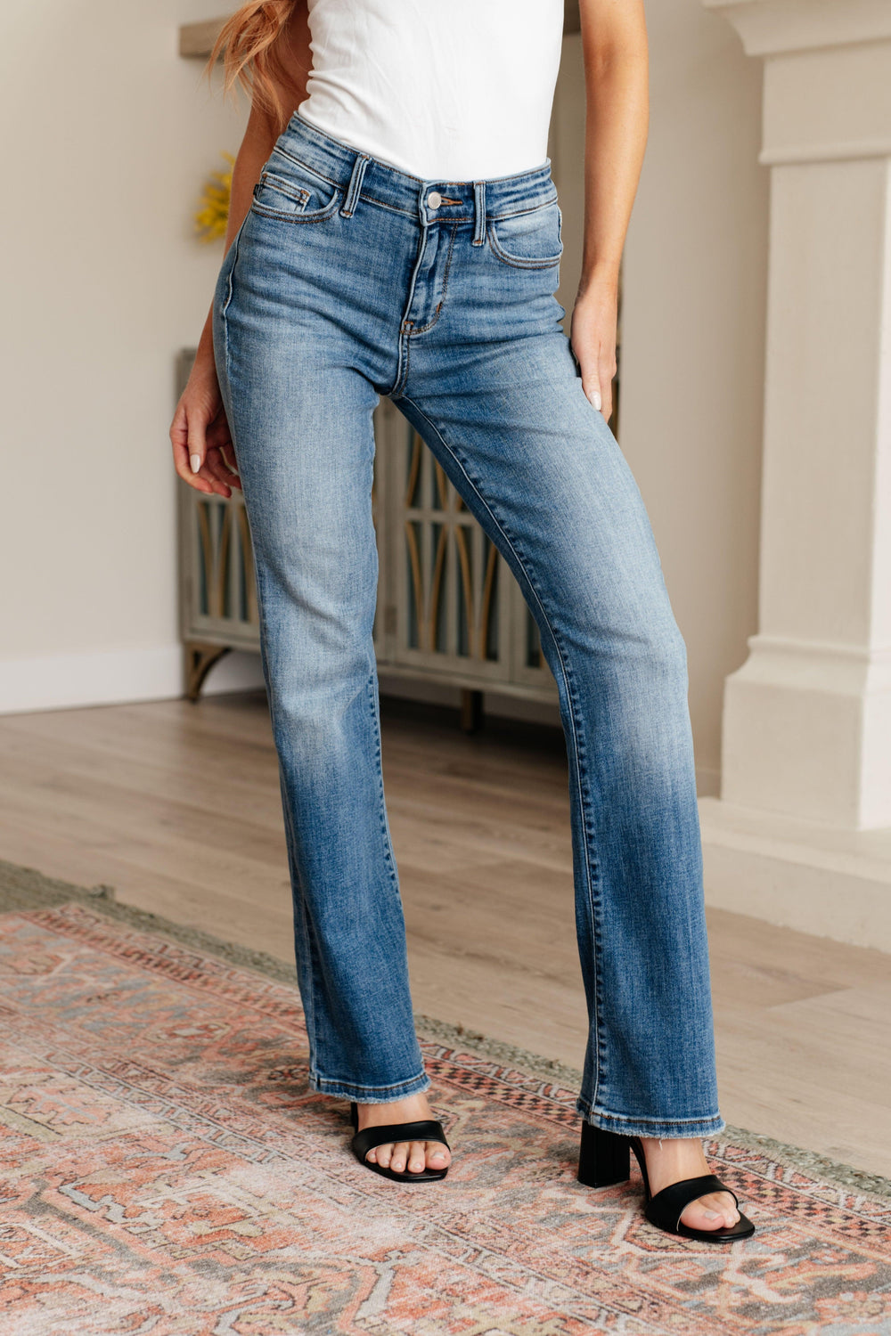 Genevieve Mid Rise Vintage Bootcut Jeans Mid Rise Jeans