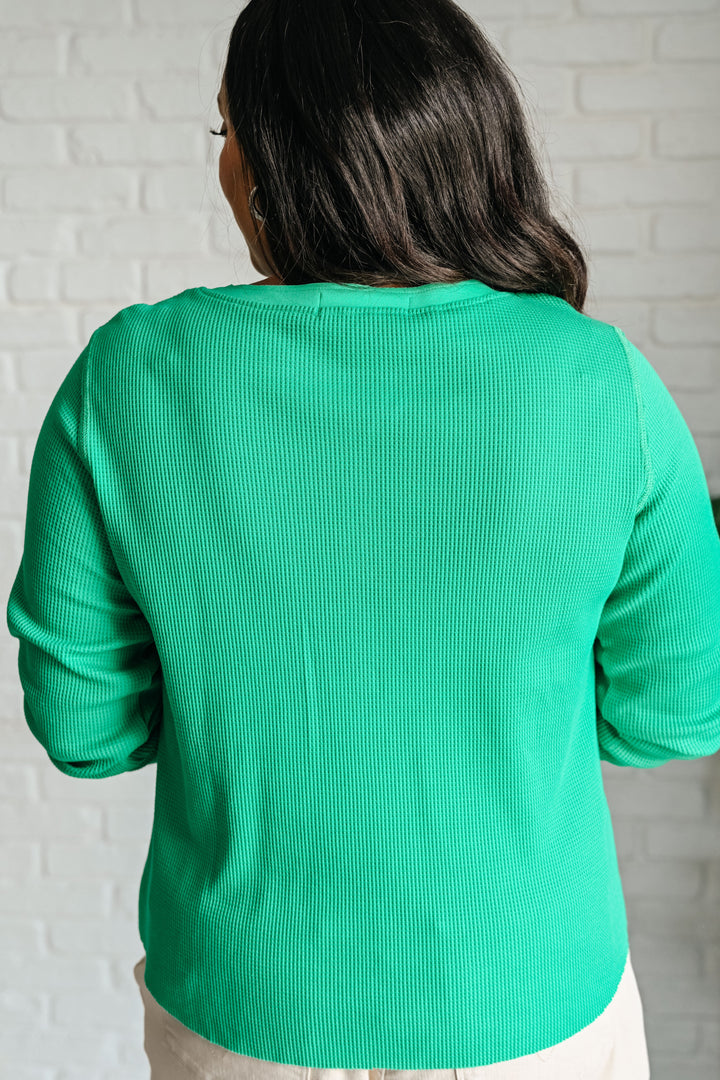 Greensleeves Waffle Knit Henley Tops