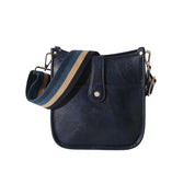 Guitar Strap Vegan Leather Crossbody Bag Navy Handbags