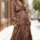 Haptics V-Neck Leopard Print Pocketed Tiered Maxi Dress - DAVERRI FASHIONS