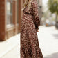 Haptics V-Neck Leopard Print Pocketed Tiered Maxi Dress - DAVERRI FASHIONS