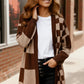 Haptics Mocha Checkered Cardigan - DAVERRI FASHIONS