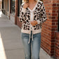 Haptics Leopard Print Front Tie Cardigan - DAVERRI FASHIONS