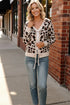 Haptics Leopard Print Front Tie Cardigan - DAVERRI FASHIONS