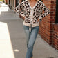 Haptics Leopard Print Front Tie Cardigan - DAVERRI FASHIONS