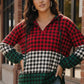 Red, black, and green plaid Haptics Holiday Cheer Check Hoodie