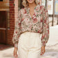 Haptics Petals & Poetry Smocked Vintage Floral Print Blouse - DAVERRI FASHIONS