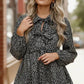 Midnight Petal Bowtie Blouse - DAVERRI FASHIONS