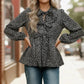 Midnight Petal Bowtie Blouse - DAVERRI FASHIONS