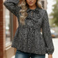 Midnight Petal Bowtie Blouse - DAVERRI FASHIONS