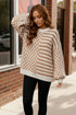 Haptics Cozy Crossroads Oversized Drop Shoulder Taupe Sweater - DAVERRI FASHIONS