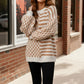 Haptics Cozy Crossroads Oversized Drop Shoulder Taupe Sweater - DAVERRI FASHIONS