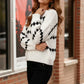 Haptics Soft Ivory Knit Diamond Striped Sweater - DAVERRI FASHIONS