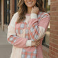 Pretty Prairie Patch Dusty Rose plaid corduroy pullover