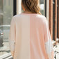 Soft pastel pink and white Sunday Peach Patchwork knit sweater