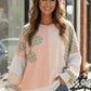 Sunday Peach Patchwork Top in pastel pink and cream with plaid accents
