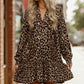 Haptics Loose-Fit Long Sleeve Leopard Print Mini Dress - DAVERRI FASHIONS