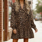 Haptics Loose-Fit Long Sleeve Leopard Print Mini Dress - DAVERRI FASHIONS