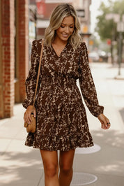 Cocoa Blossom Smocked Waist Dress | Daverri Fashions