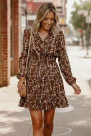 Cocoa Blossom Smocked Waist Dress - DAVERRI FASHIONS