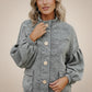 Haptics Two-Tone Heather Grey Button Jacket - DAVERRI FASHIONS