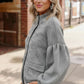 Haptics Two-Tone Heather Grey Button Jacket - DAVERRI FASHIONS