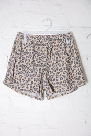 Be Bold Taupe Animal Print French Terry Pocket Shorts | Daverri Fashions