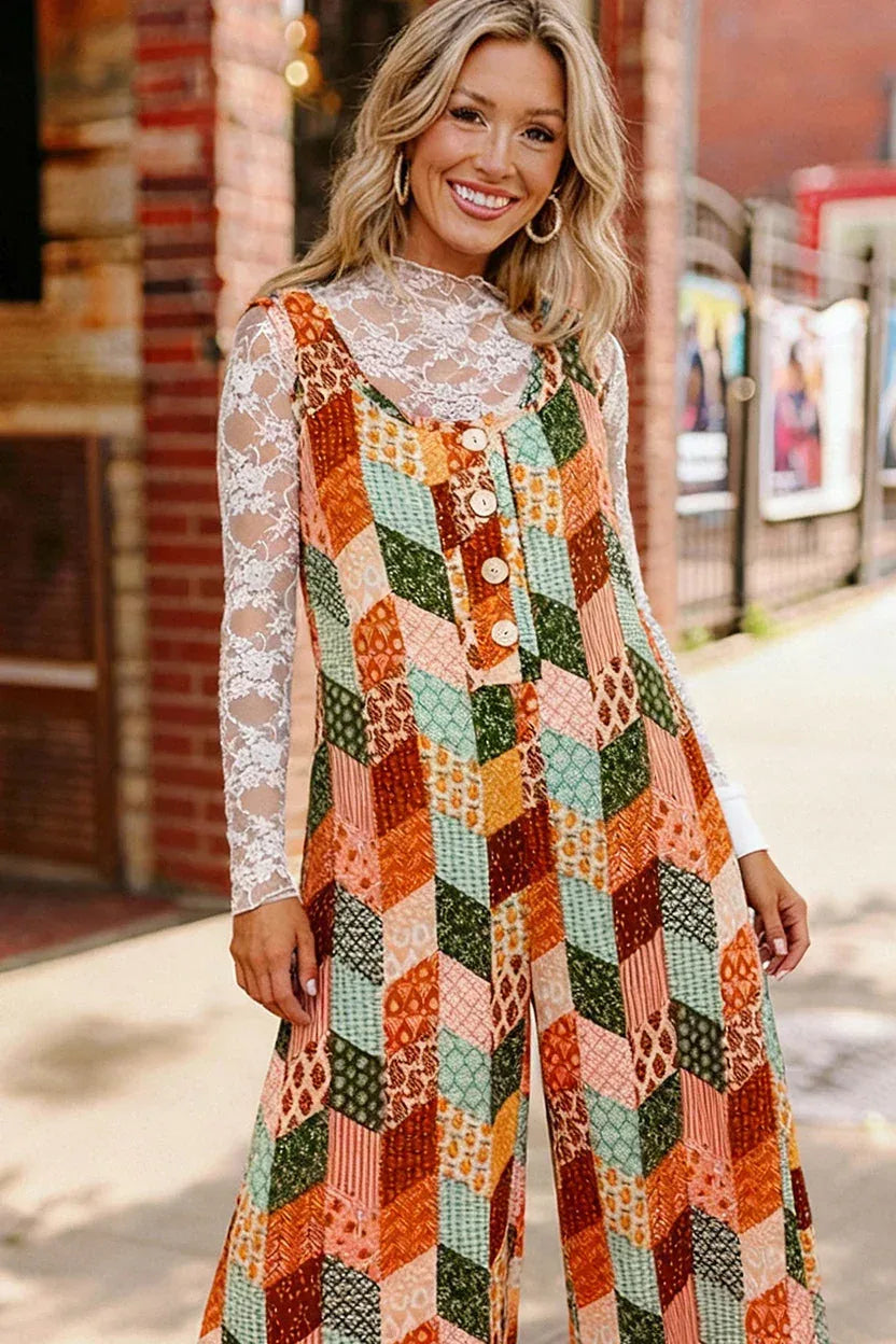 A Cozy Quilt Jumpsuit - DAVERRI FASHIONS