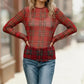 Plaid Babe Sheer Top - DAVERRI FASHIONS